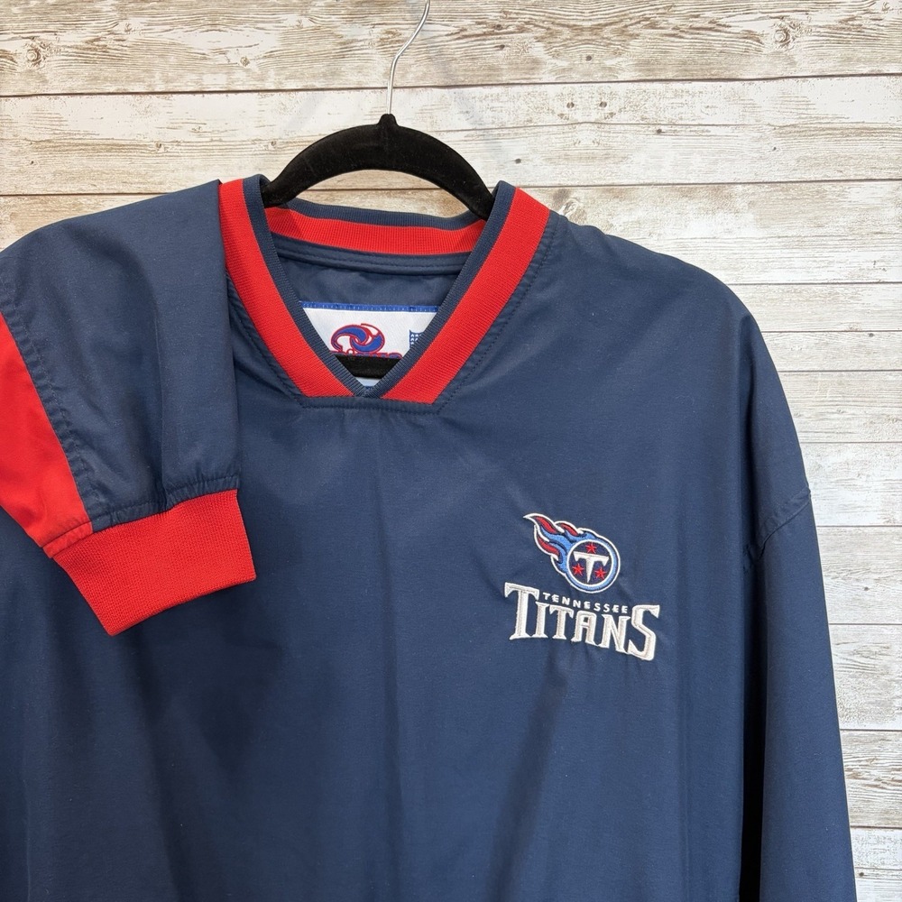 Vintage Tennessee Titans Mens M Jacket NFL Windbreaker Blue Pullover Embroidered